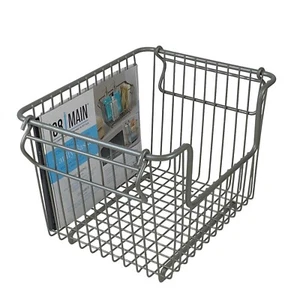 Bathroom Vanity Metal Organizer Basket Champagne Matte Finish - Picture 1 of 5