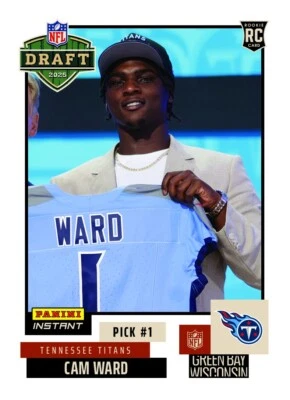 Cameron Ward 2025 PANINI DRAFT NIGHT Graded Gem-Mt 10 Rookie NFL #1 PICK Presale - Image 1 of 3