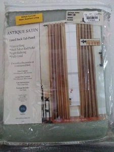 Miller Curtain Antique Satin Lined Back Tab Panel 40 X 95 Djade - Picture 1 of 2