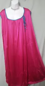 Only necessities Pink Blue  Nightgown Calf Sleeveless Plus Size 1X 56" BUST - Picture 1 of 4