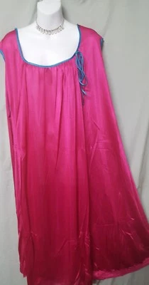 Only Necessities ROSA Azul CAMISÓN PANTORRILLA SIN MANGAS Nylon Plus 4X 72" BUSTO  Foto 1 de 4