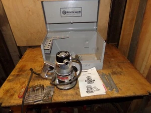 Vtg Rockwell Router Set W/1502 Motor & W/1501 D Handle Base, Steel Case, Manual - Picture 1 of 7