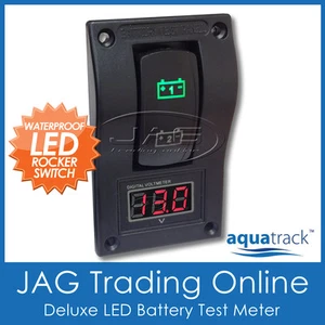 12V DELUXE LED DUAL BATTERY TEST PANEL WITH VOLT/VOLTAGE CONDITION METER GAUGE - Picture 1 of 3