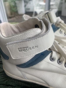 Alexander McQueen x Puma W Size 39 Off White Leather Hi Tops - Picture 1 of 13