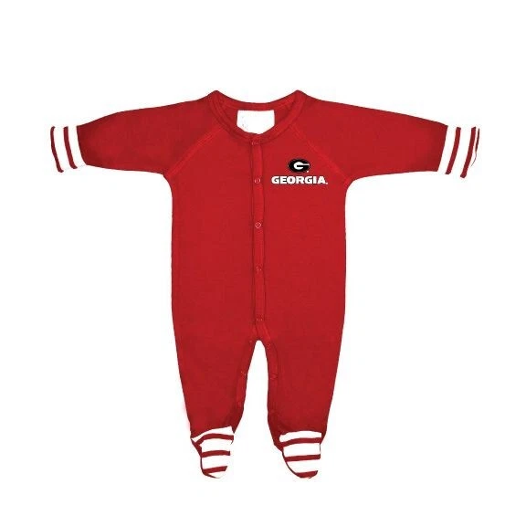 NUEVO-GA Bulldog Rojo/Blanco GA Script Pie Bebé Creepers Talla 6 Meses Foto 1 de 1