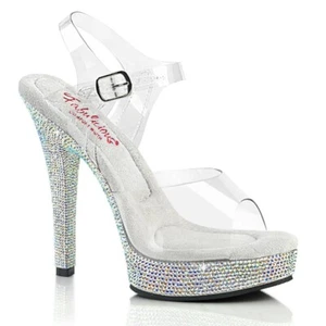 MAJESTY-508DM Plateau Sandalette - Transparent | Fabulicious SALE : Schuhgröße  - Bild 1 von 6