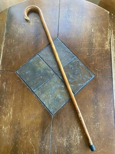 ANTIGUO ARTE POPULAR BASTÓN TORCIDO HUESO MANGO PUNTA HERMOSO - Imagen 1 de 8