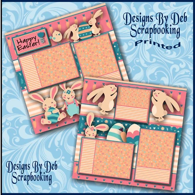 FELIZ PASCUA - Páginas de álbum de recortes prefabricadas diseño impreso en papel DBDS Foto 1 de 3