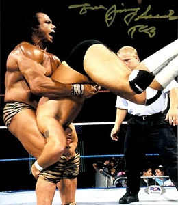 WWE JIMMY SNUKA HAND SIGNED AUTOGRAPHED 8X10 WRESTLING PHOTO WITH PSA COA 2 - Picture 1 of 2