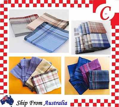Men Mens HANDKERCHIEFS 100%Pure Cotton Pocket Square Hanky Handkerchief New Bulk - image 1 of 3