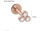 Rose Gold Cluster Helix Cartilage Lip Labret Bar Stud Earring Ear Piercing 16g
