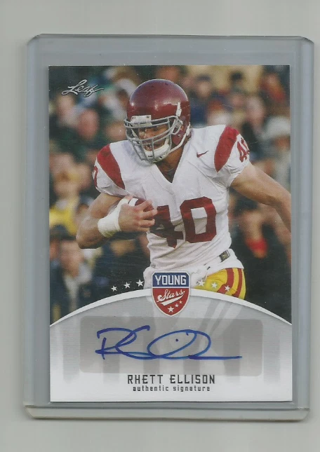 RHETT ELLISON 2012 LEAF YOUNG STARS FOOTBALL AUTOGRAPHED CARD #RE1 GIANTS/USC  - Image 1 of 1