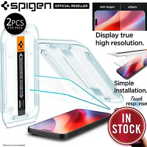 For iPhone 16 16e 15 14 Pro Max Plus Screen Protector SPIGEN EZ Tempered Glass 2 - Picture 1 of 160