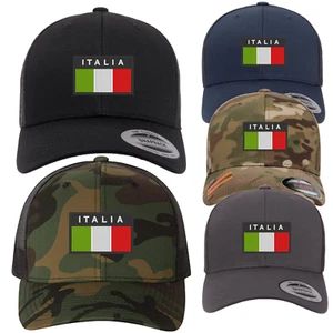 ITALIA FLAG CAP Hat Italian Italy Flexfit yupoong Camouflage snapback stretch - Picture 1 of 12