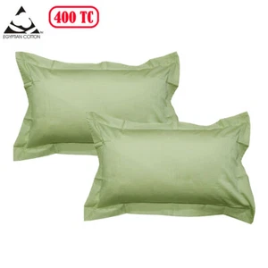 Par de fundas de almohada a medida 400TC algodón egipcio satén supremo aloe (heno)... - Imagen 1 de 3