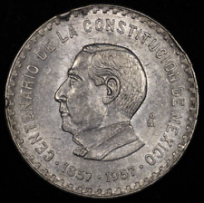 1957 Mexico Silver 10 Pesos Juarez Constitution