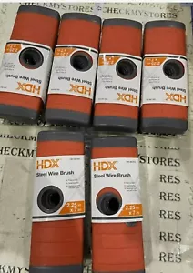 6X New HDX Steel Wire Brush 2.25”x7” w/ Pole Socket (not Pole)steel Bristles - Picture 1 of 1