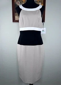 Vestido Calvin Klein Línea A Mujer 8 Cuello Redondo Cintura Imperio Multicolor Fiesta Nuevo con Etiquetas - Imagen 1 de 15