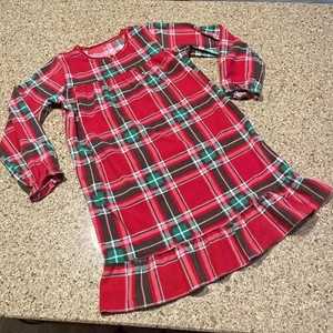 Carter's Girls Size Medium Christmas Plaid Nightgown Gently Worn - Picture 1 of 2