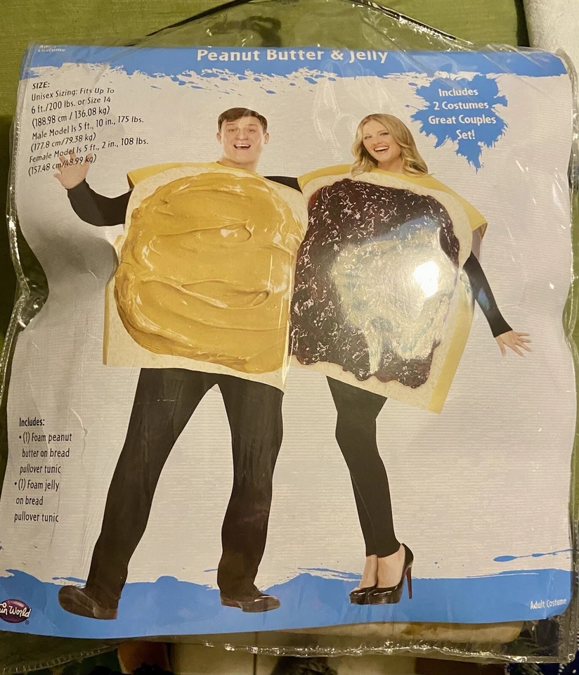 Funworld Adult Couples Costume 2pc Peanut Butter & Jelly Tunic One Size Fits All - Image 1 of 3