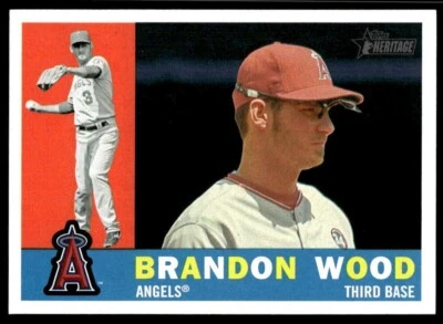 2009 Topps Heritage 527 Brandon Wood Los Angeles Angels Baseball Card - Image 1 of 2