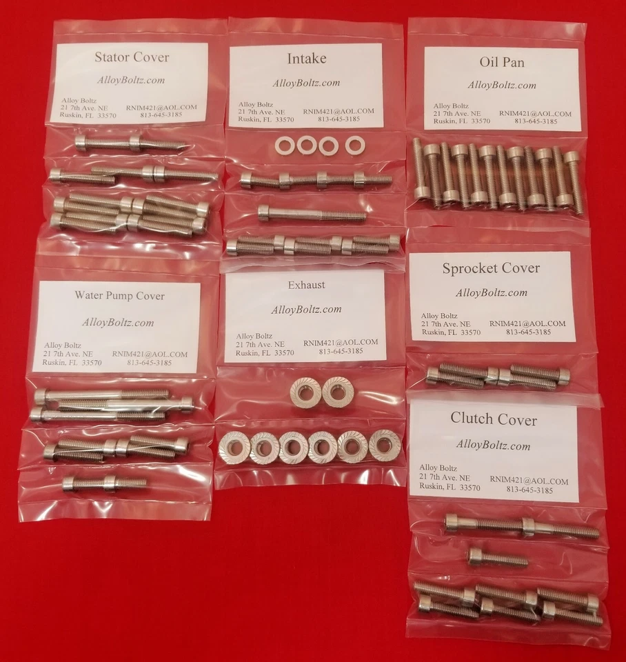 CONJUNTO KIT PARAFUSO MOTOR AÇO INOXIDÁVEL POLIDO YAMAHA 1985-2007 VMAX VMX12 1200 - Imagem 1 de 1