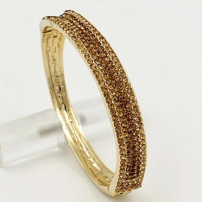 Женщин позолоченный GP топаз кристалл со стразами свадебный браслет манжеты браслет 00577 - Изображение 1 из 4