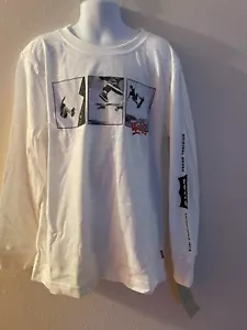 Boy's Levi's Crew-Neck Long Sleeve Logo White Color T-Shirt Size L /12/13/ NWT - Picture 1 of 3
