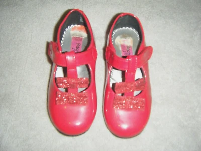 Girls RACHEL SHOES Toddler Sandals Red With Glitter Bows Size 7 - Image 1 of 4