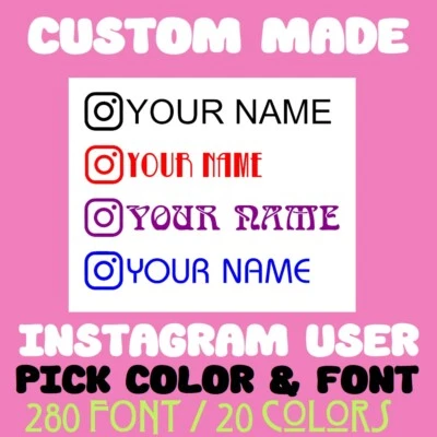 FC DECALS+ Custom Made Instagram User Name Car Truck Bike Window Vinyl Decal Sticker