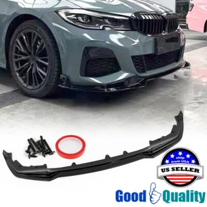 Glossy Black Front Bumper Lip Spoiler Splitters Fits BMW G20 M3 M Sport 2019-22 - Bild 1 von 14