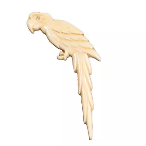 Broche de loro tropical celuloide de colección con diamantes de imitación hecho en Italia - Imagen 1 de 6