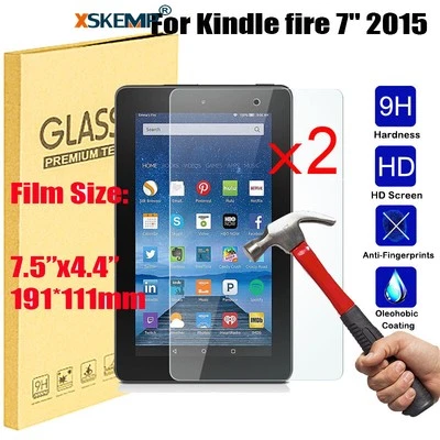 2Pcs For Amazon Kindle Fire 7 5th 7th Tempered Glass Film Cover Screen Protector - Image 1 of 4