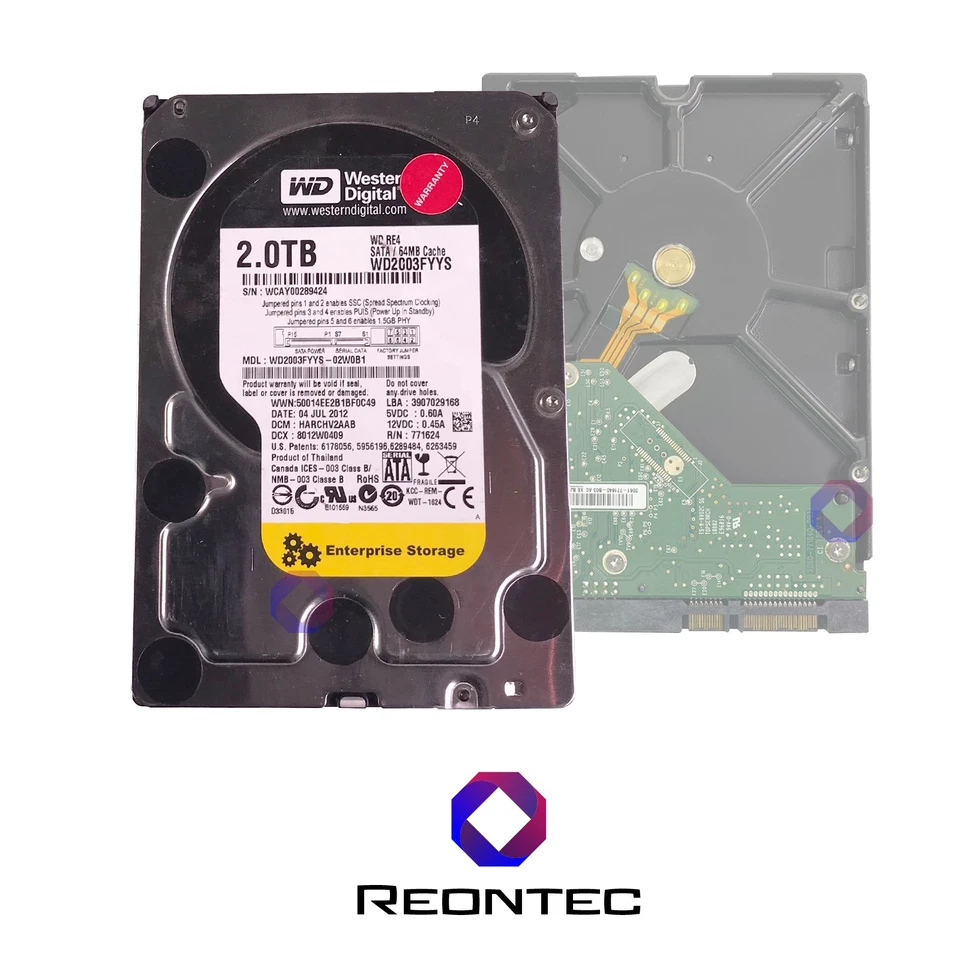 Western Digital Enterprise Storage WD2003FYYS Hard Drive 2TB SATA HDD Festplatte - Bild 1 von 1
