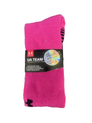 Calcetines Under Armour Sobre la pantorrilla UA Team Unisex Rosa Talla XL Foto 1 de 4