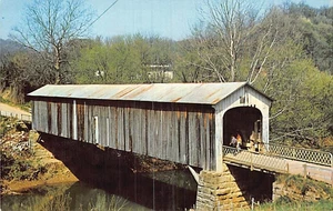 Postal OH: Cow Run Bridge, Little Muskingum River, Marietta, Ohio años 60 - Imagen 1 de 2