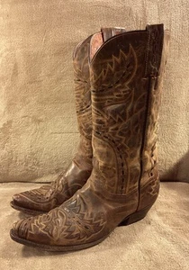 Dan Post 3422 Sidewinder Brown Leather Western Cowboy Boots Size 10 M - Picture 1 of 12