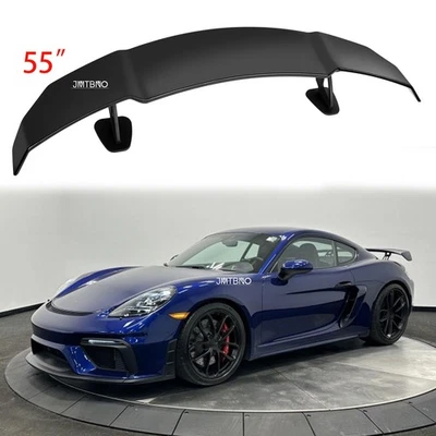 Alerón trasero estilo GT negro brillante 55" para Porsche 718 Cayman GT4 Foto 1 de 4