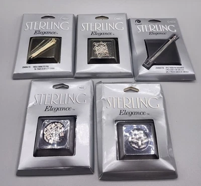 Sterling Elegance 925 Silver Jewelry Parts & Piece Lot Of 5 New Packs Repair  Foto 1 de 4