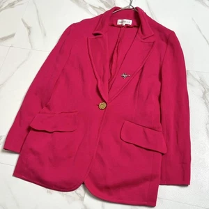 Yves Saint Laurent long-sleeved knit cardigan with gold buttons in pink - Picture 1 of 10