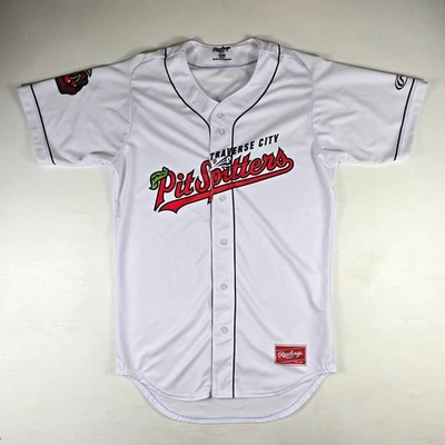 Camiseta de béisbol Traverse City Pit Spitters adulto mediana Rawlings blanca Northwood Foto 1 de 4