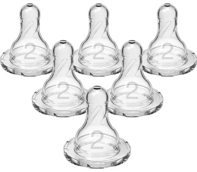 Dr. Brown’s Natural Flow Level 2 Narrow Baby Bottle Silicone Nipple 6 Pack - Image 1 of 3