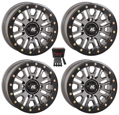 High Lifter HL23 Beadlock 14" Wheels Gunmetal Can-Am Commander Maverick (4) - Image 1 of 3