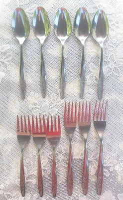 Lote sortido de 11 peças de talheres Radiant Rose Superior aço inoxidável  - Imagem 1 de 4