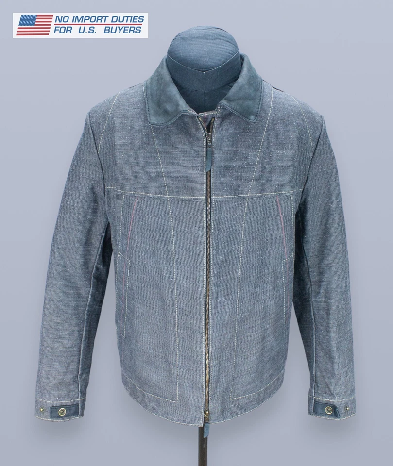 Hack Lederware Mens Grey Anthracite Jacket Canvas Size 56 Cotton / Linen - Image 1 of 4