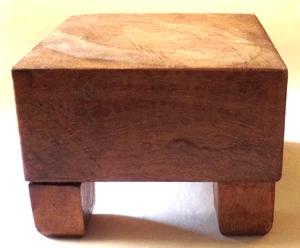 Vintage Small Wood Block Plant Stand - Picture 1 of 6