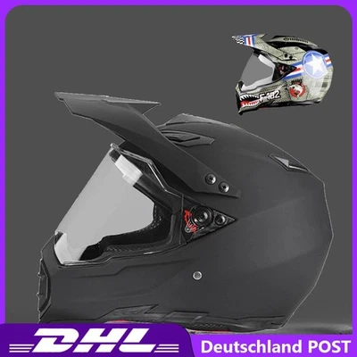 Jethelm Unisex Sturzhelm Crosshelm Motocross Universal Motocross Matt Schwarz - Bild 1 von 4