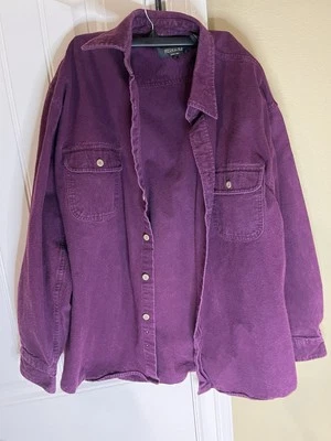 Camisa De Colección Pelirroja Adulto XL Granate Gamuza Exterior Abotonada Para Hombres Foto 1 de 4