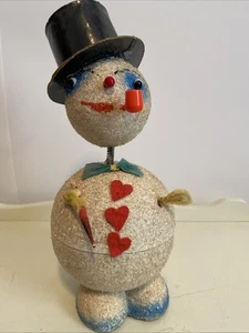 Vintage/Antique West Germany. Paper mache Christmas Snow Man candy container. - Picture 1 of 15