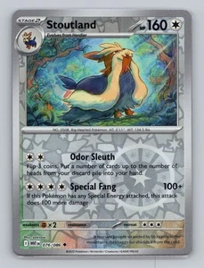 Stoutland 076/086 Reverse Holo White Flare WHT EN Pokemon Scarlet & Violet TCG - Picture 1 of 2